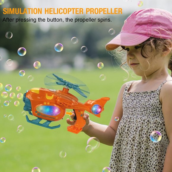 Bubble Gun Bubble Machine for Toddlers, 2000+ Bubbles Per Minute, Helicopter Bu - Picture 3 of 10